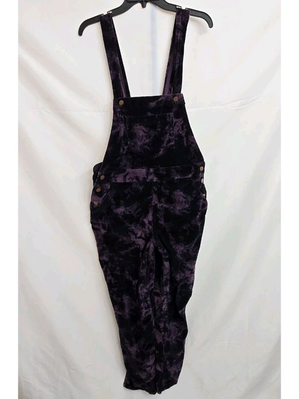 No Boundaries Juniors SZ 13 Purple Corduroy Overalls With Front Pocket & Button
